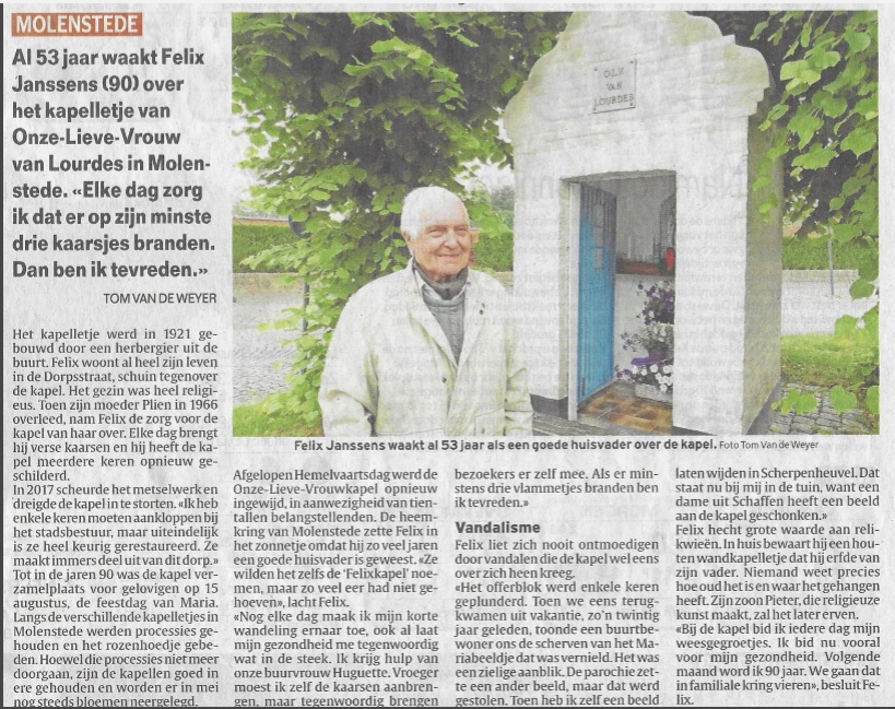 Molenstede kapel artikel